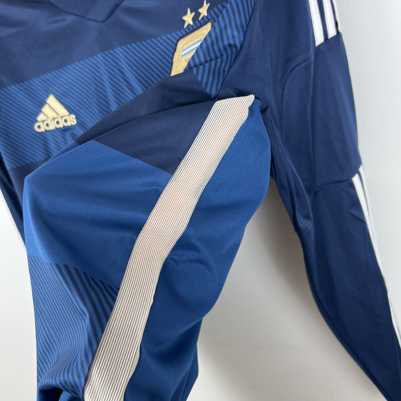 2014 Argentina Away Long Sleeve Retro Soccer Je...