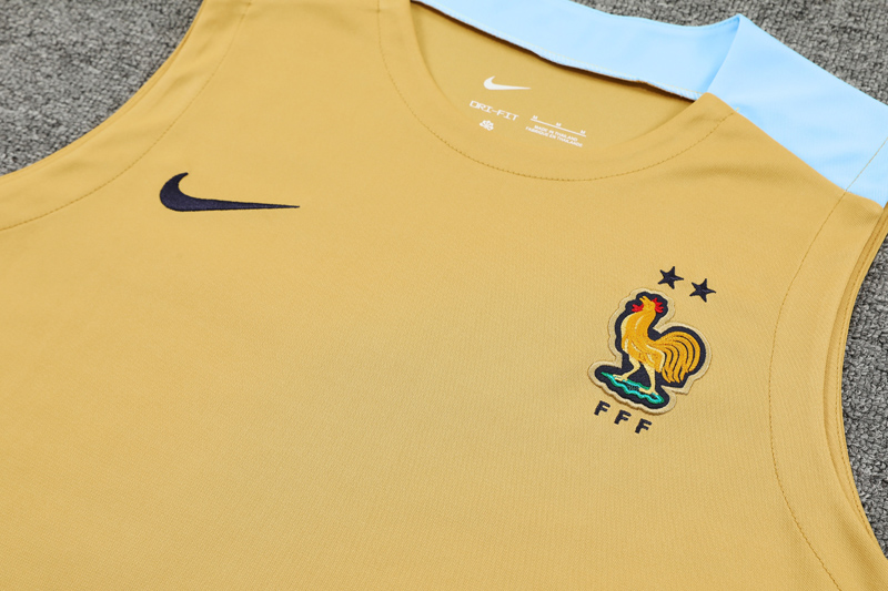 24-25 France Yellow Tank top and shorts suit