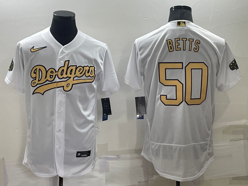 2022 Men's Los Angeles Dodgers Betts 50 white MLB Jersey