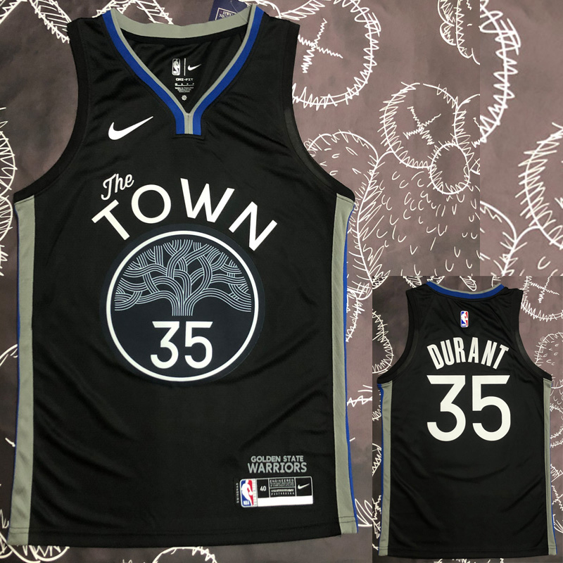 2020 Warriors DURANT #35 Black Grey Top Quality...