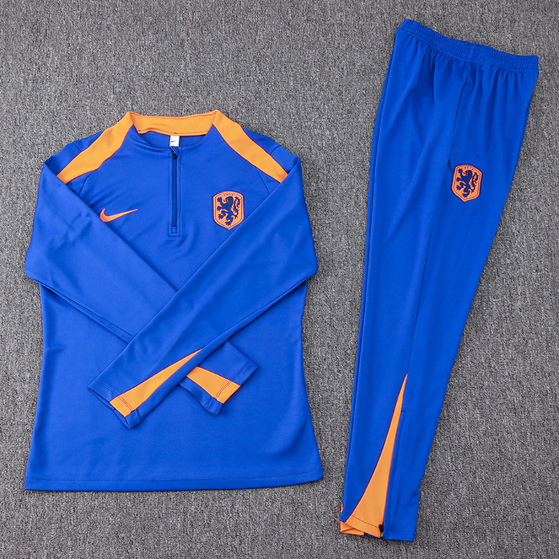 24-25 Netherlands Fancy Blue Half Pull Tracksuit (半拉链)