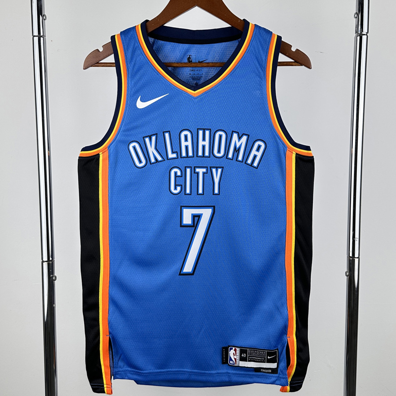22-23 OKC Thunder HOLMGREN #7 Blue City Edition Top Quality Hot Pressing NBA Jersey