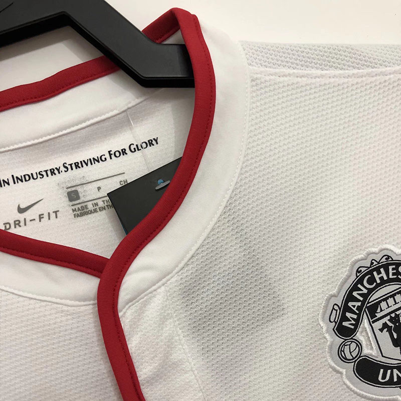 2013-2014 Man Utd Away White Retro Soccer Jersey