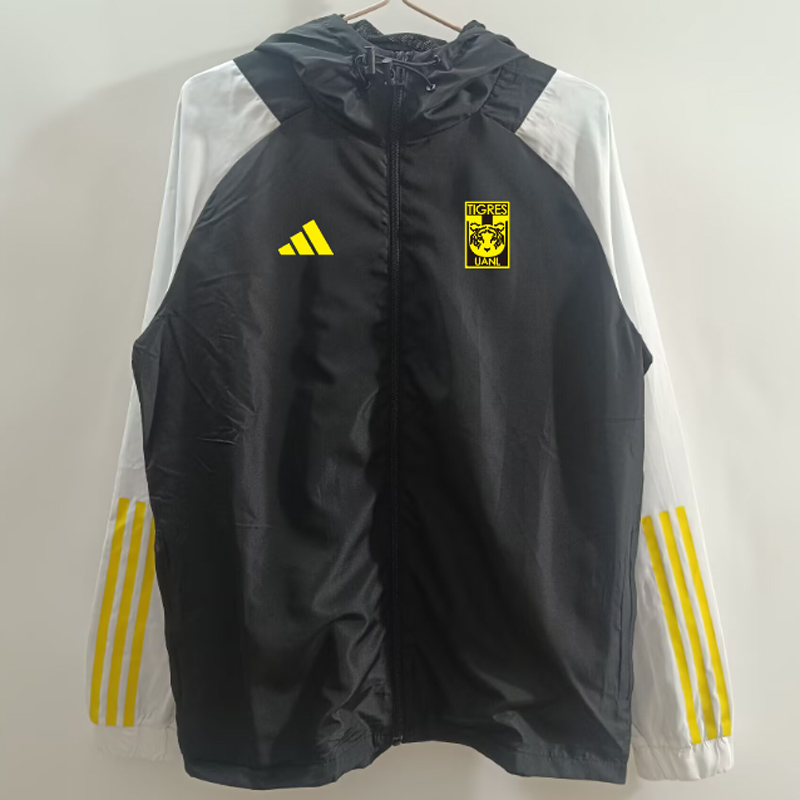24-25 Tigres UANL Black Windbreaker (黄边)