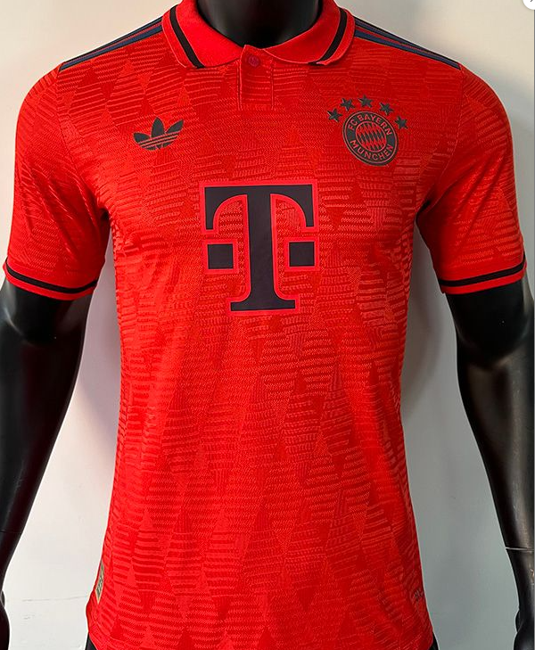 24-25 Bayern Red Special Edition Player Version Soccer Jersey *三叶草翻领
