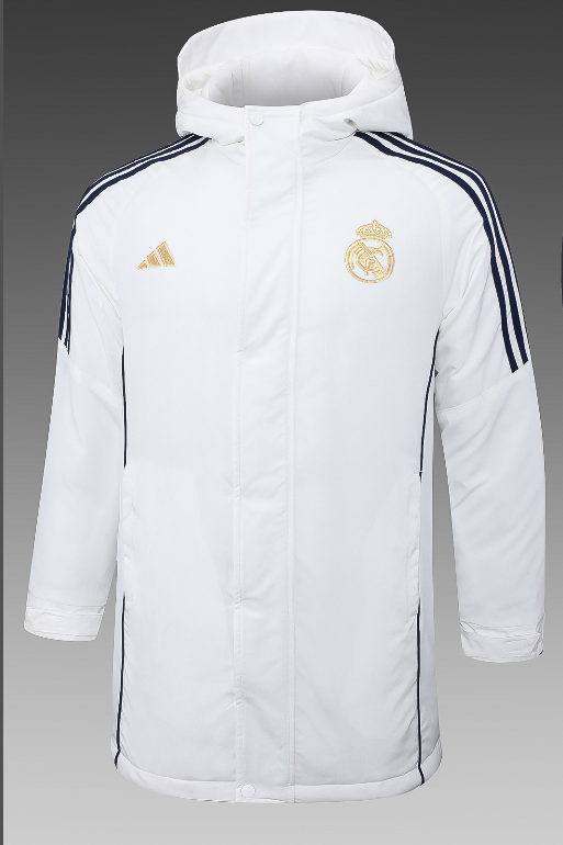 24-25 RMA White Hooded Windbreaker Fabric Cotton Coat #G208(金标)