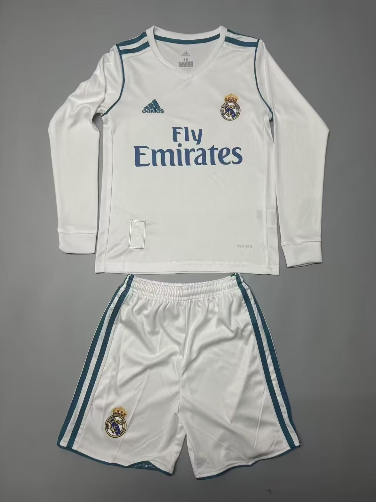 2017-2018 RMA Home long sleeves Kids Retro Soccer Jersey
