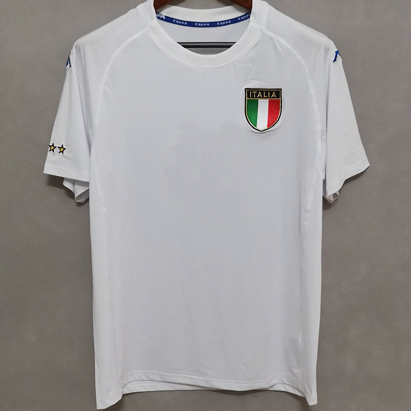 2000 Italy Away White Retro Soccer Jersey