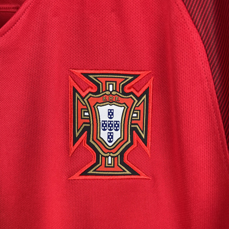 2016 Portugal Home Long Sleeve Retro Soccer Jer...
