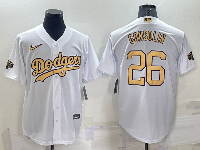 2022 Men's Los Angeles Dodgers GONSOLIN 26 white MLB Jersey