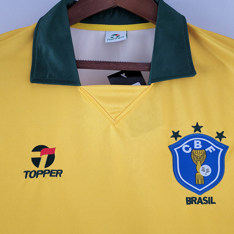 1988 Brazil Home Retro Soccer Jersey