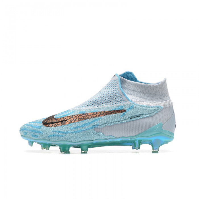 Phantom GX Elite FG High Soccer Shoes-Blue/Gray-5691458
