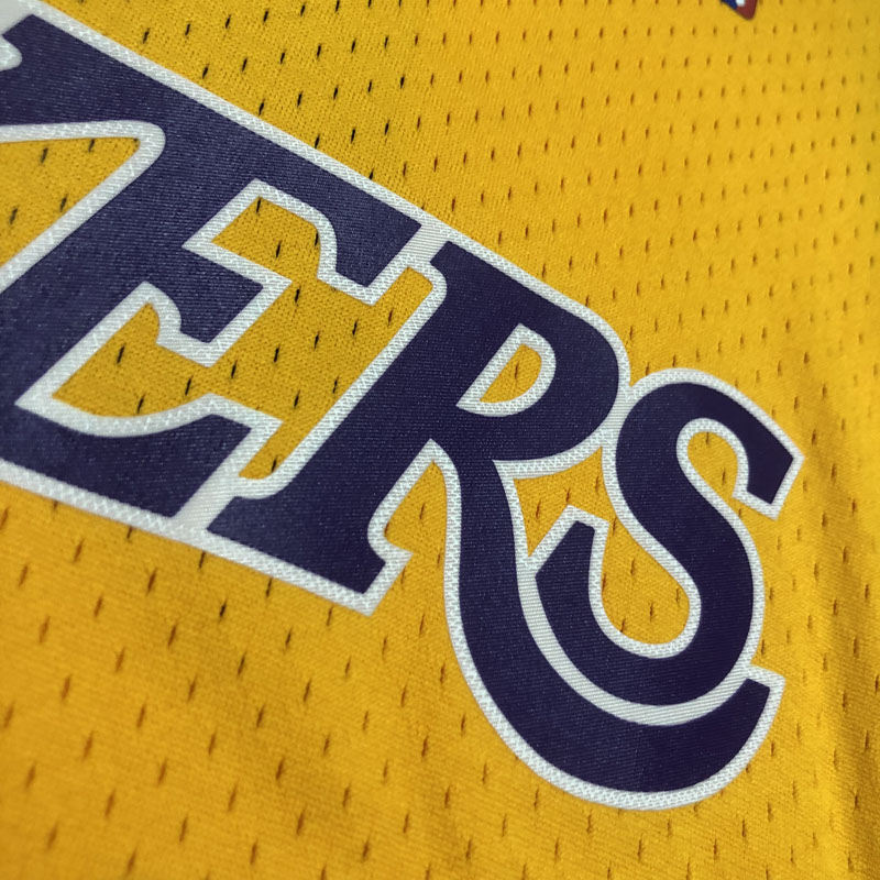 2009 LAKERS BRYANT #24 Yellow Retro Top Quality...