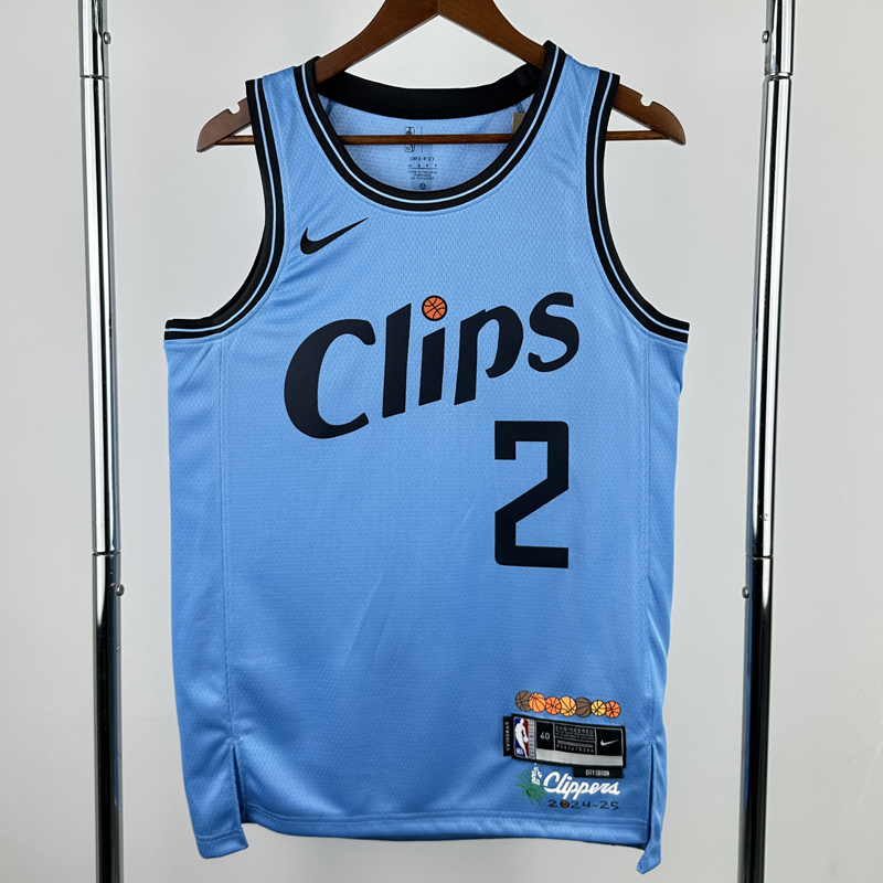 24-25 Clippers LEONARD #2 Blue City Edition Top Quality Hot Pressing NBA Jersey