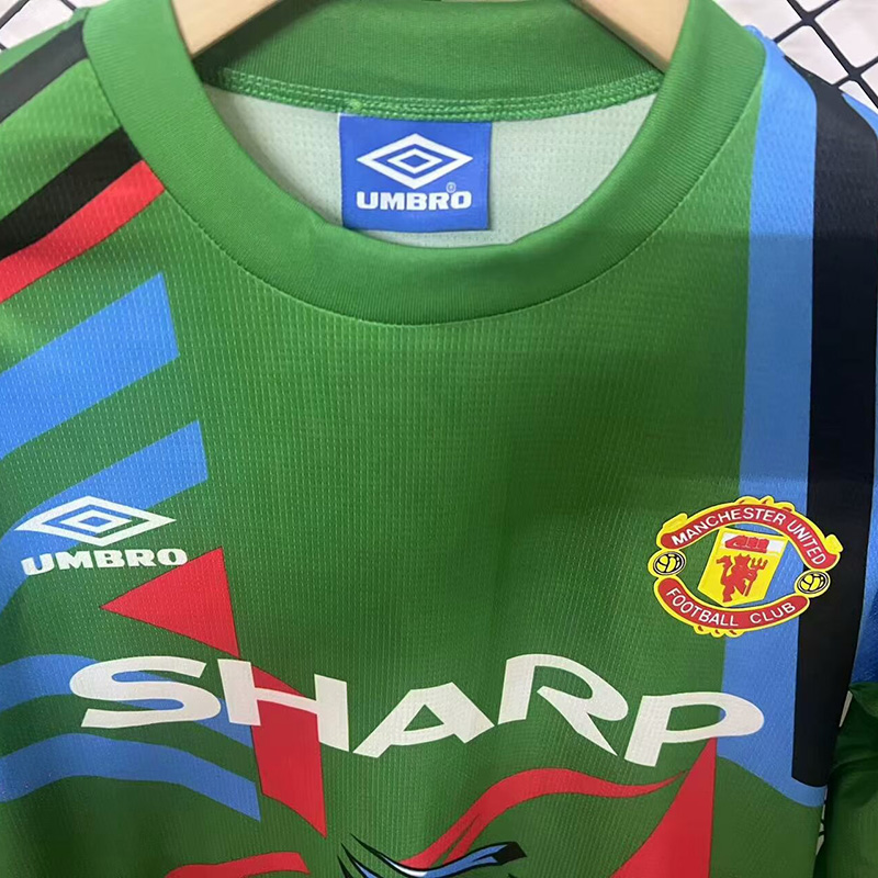 1992-1993 Man Utd Green Goalkeeper Long Sleeve Retro Soccer Jersey (长袖)