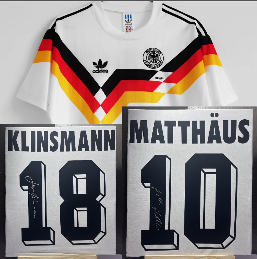1990 Germany Home White Retro Soccer Jersey（亲笔签名 号码）