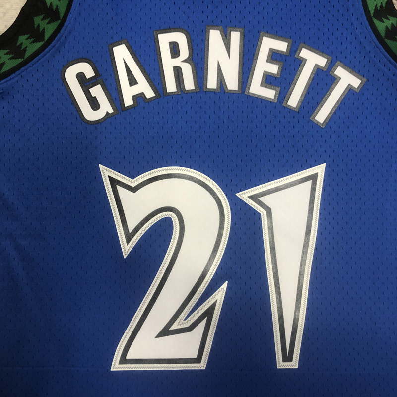 2003-04 Timberwolves GARNETT #21 Blue Retro Top...