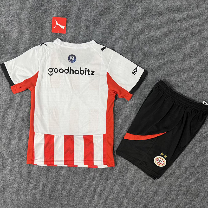 25-26 PSV Home Kids Soccer Jersey