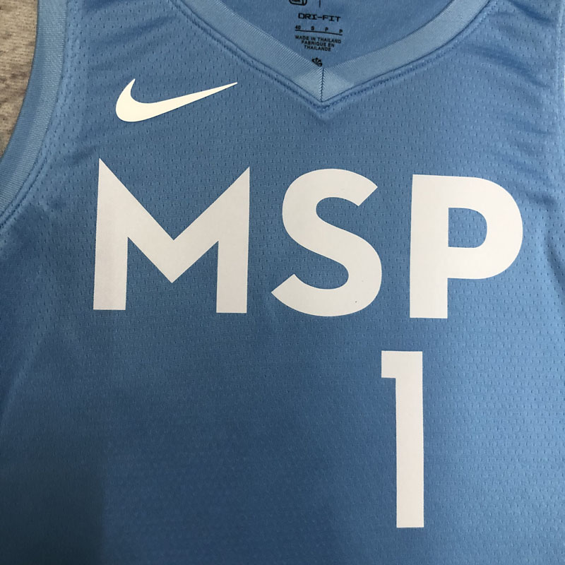 2019-20 Timberwolves EDWARDS #1 Sky Blue Retro ...