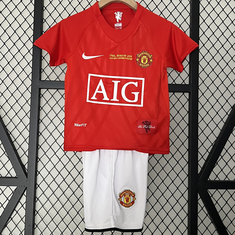 2007-2008 Man Utd Home Kids Retro Soccer Jersey...