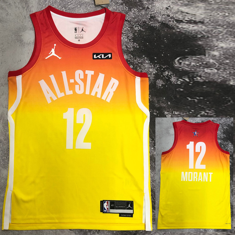 2023 ALL STAR MORANT #12 Yellow Top Quality Hot...