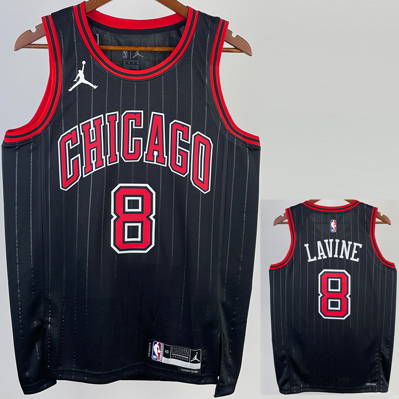 22-23 BULLS LAVINE #8 Black Top Quality Hot Pre...