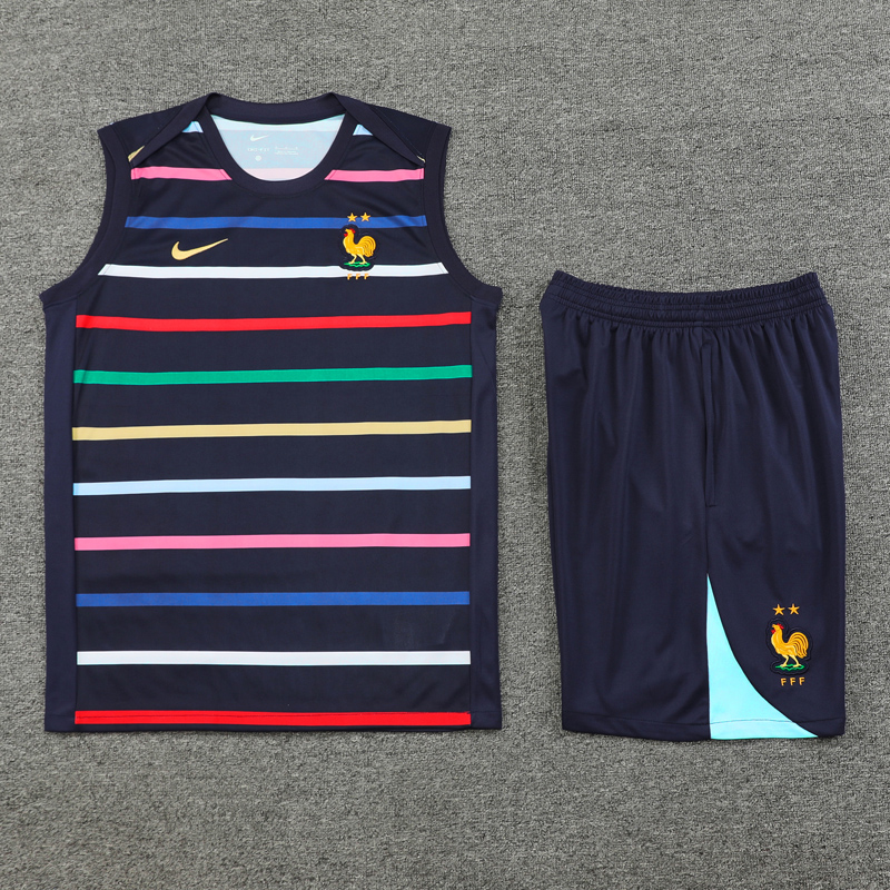 24-25 France Black Tank top and shorts suit