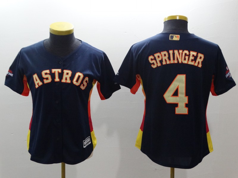 Houston Astros Women's baseball jersey SPRINGER 4