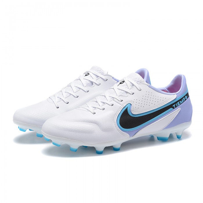 Tiempo Legend 9 Elite FG Soccer Shoes-White/Blue-157721