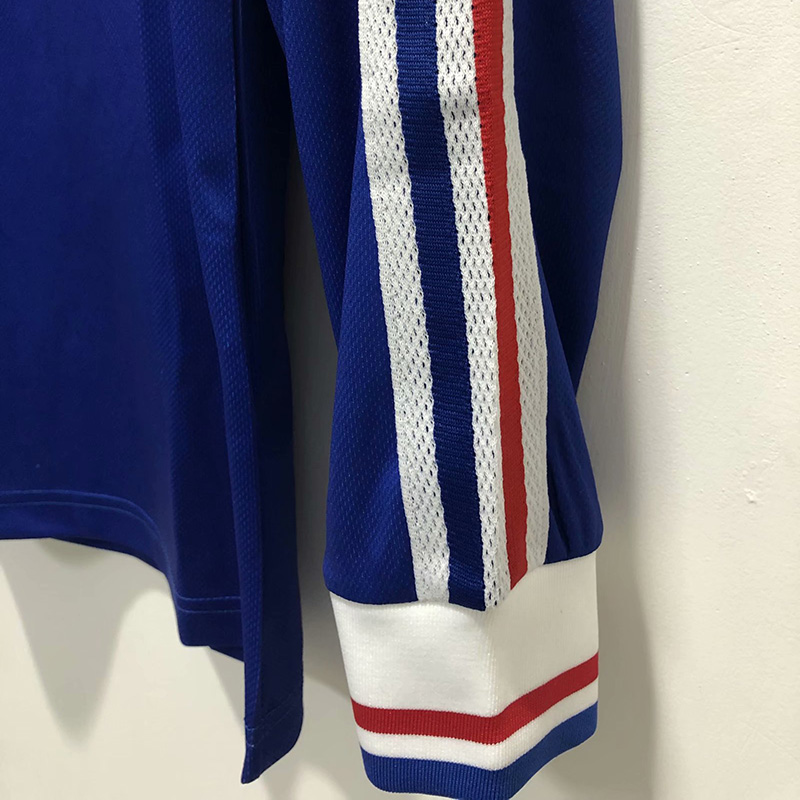 1998 France Home Long Sleeve Retro Soccer Jerse...