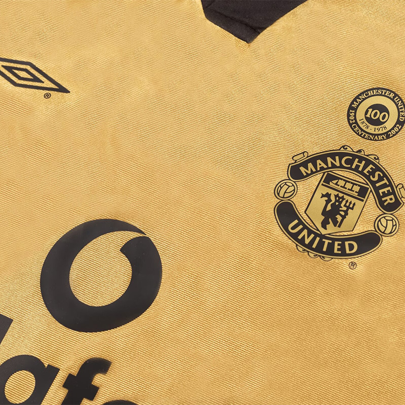 2001-2002 Man Utd 100th Anniversary Double Sided Long Sleeve Retro Soccer Jersey *双面长袖