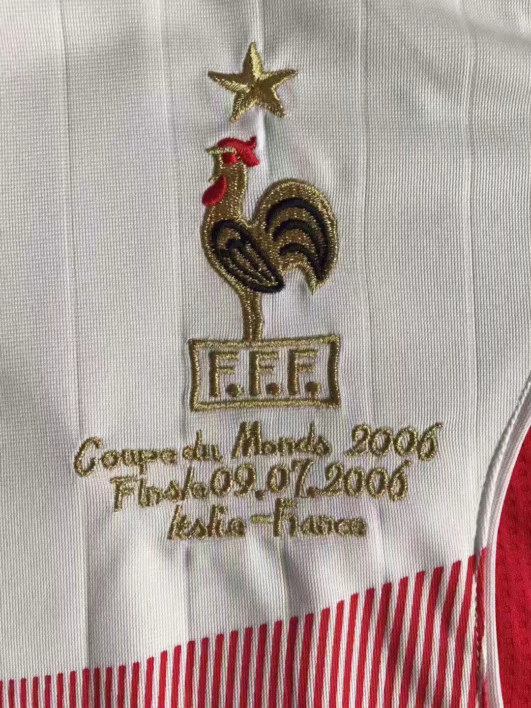 2006France Away White Retro Soccer Jersey(带胸前小字)