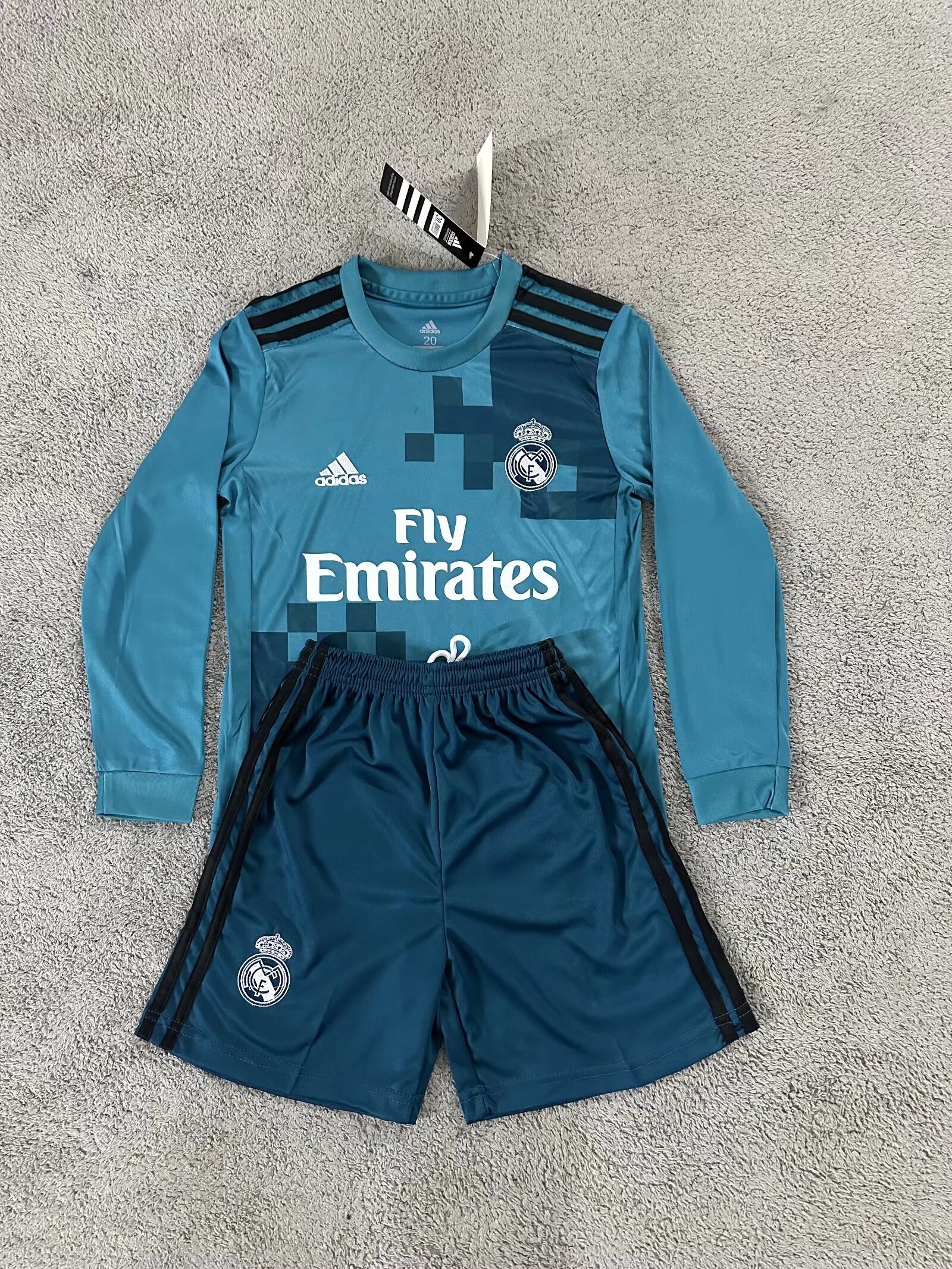 2017-2018 RMA three long sleeves Kids Retro Soccer Jersey
