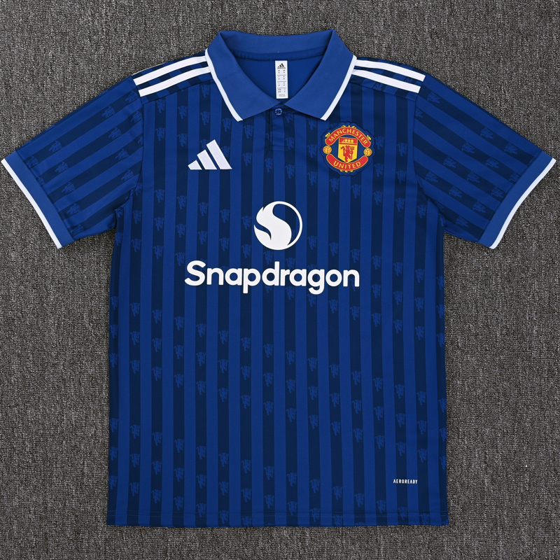 25-26 Man Utd Blue Polo Short Sleeve
