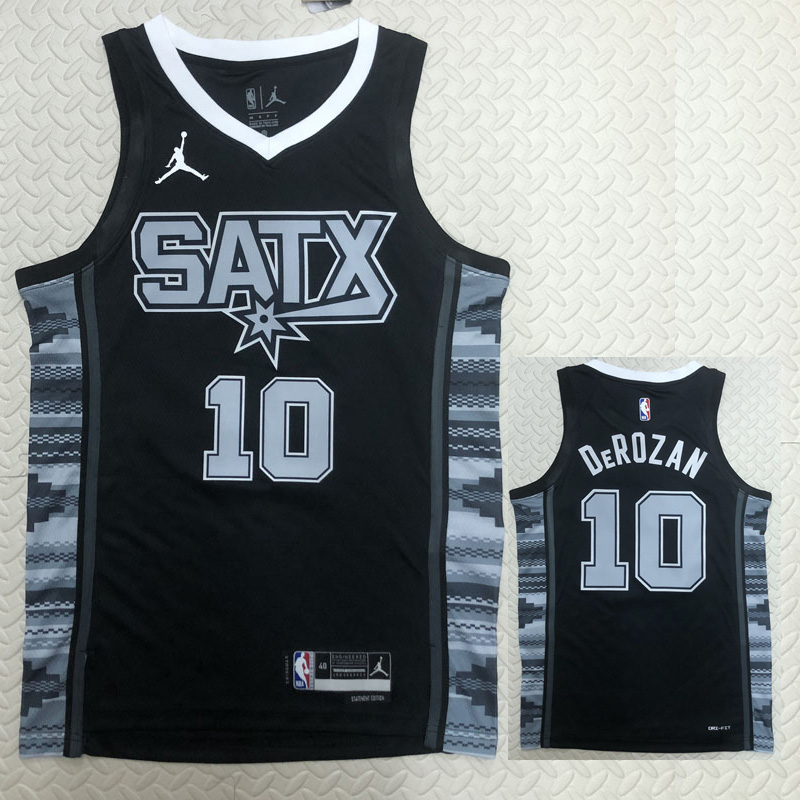 22-23 SA Spurs DEROZAN #10 Black Top Quality Ho...