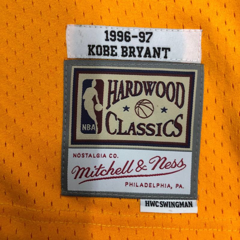 1997 LAKERS BRYANT #8 Yellow Retro Top Quality ...