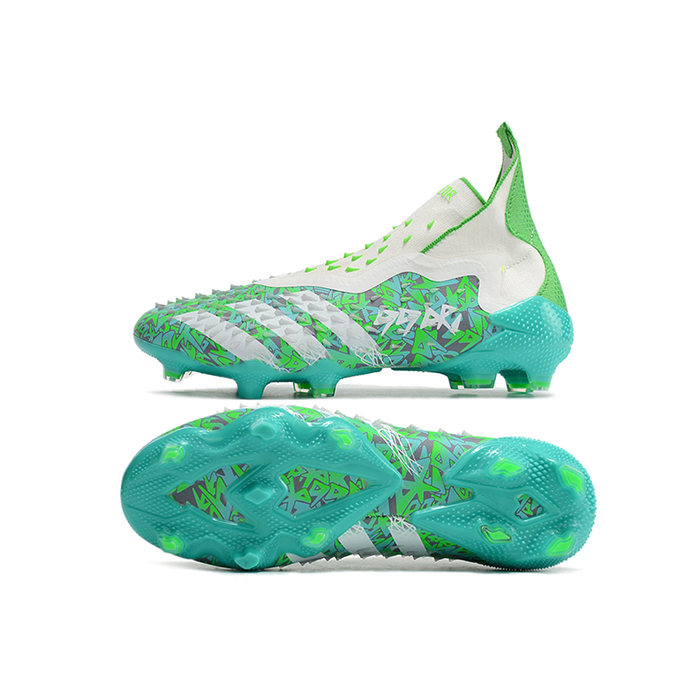 PREDATOR FREAK + FG High Soccer Shoes-Green/White-5440132
