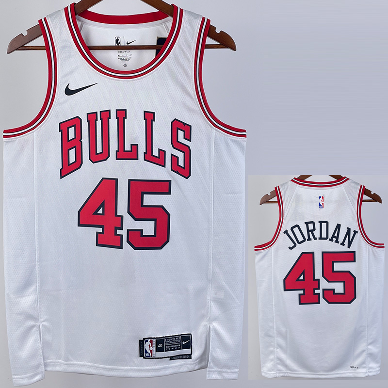 22-23 BULLS JORDAN #45 White Top Quality Hot Pr...