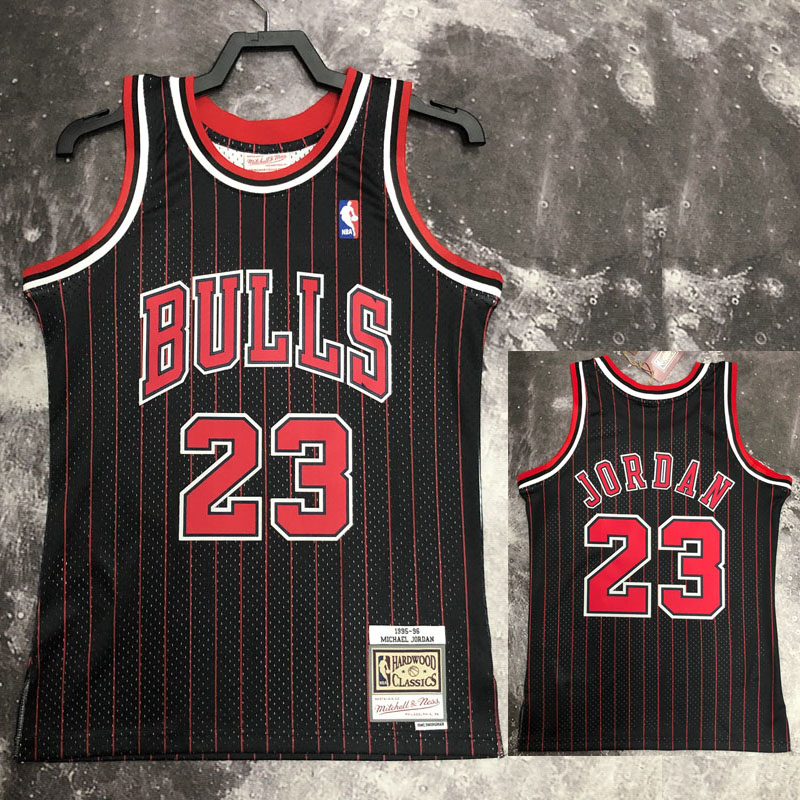 1996 BULLS JORDAN #23 Black Retro Top Quality H...