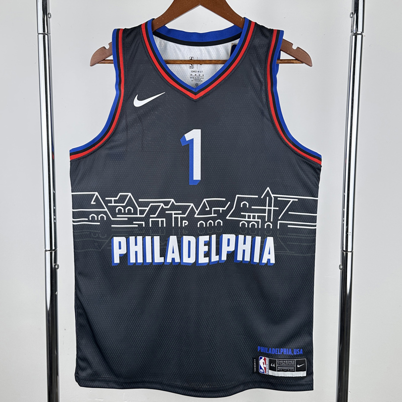 20-21 76ERS HARDEN #1 Black City Edition Top Quality Hot Pressing NBA Jersey