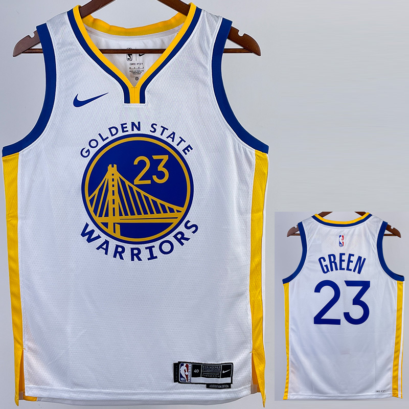 22-23 WARRIORS GREEN #23 White Top Quality Hot ...