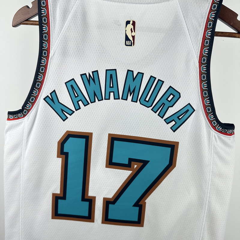24-25 Grizzlies KAWAMURA #17 White Retro Top Quality Hot Pressing NBA Jersey