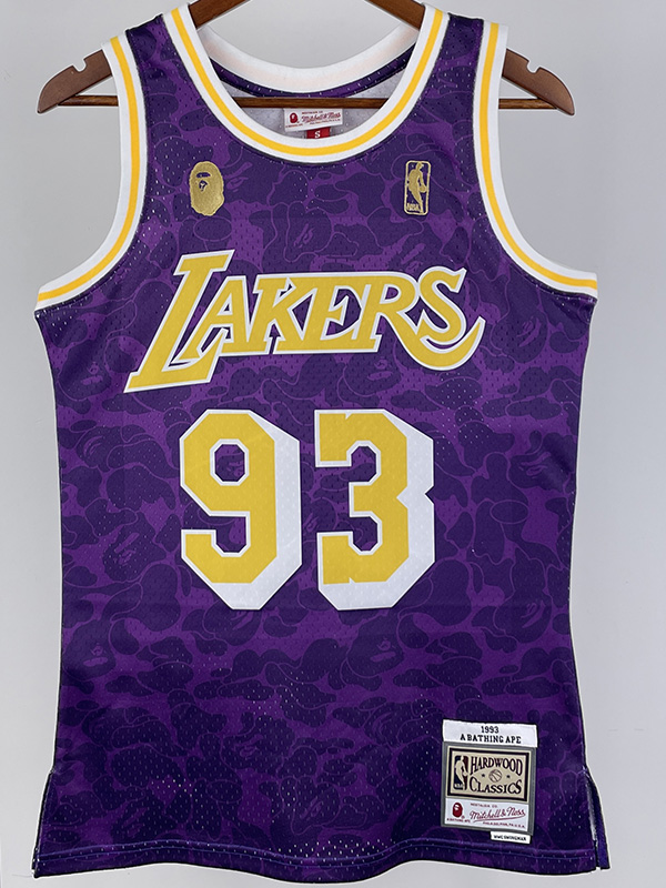 2023 LAKERS & BAPE #93 Purple Top Quality Hot P...