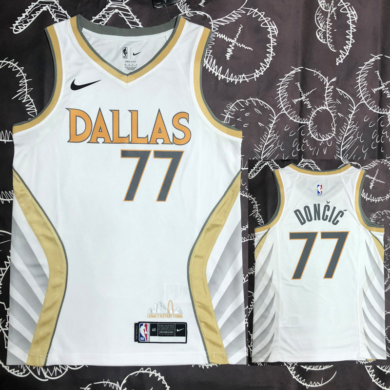 Dallas Maverick DONCIC #77 White 75th Anniversa...
