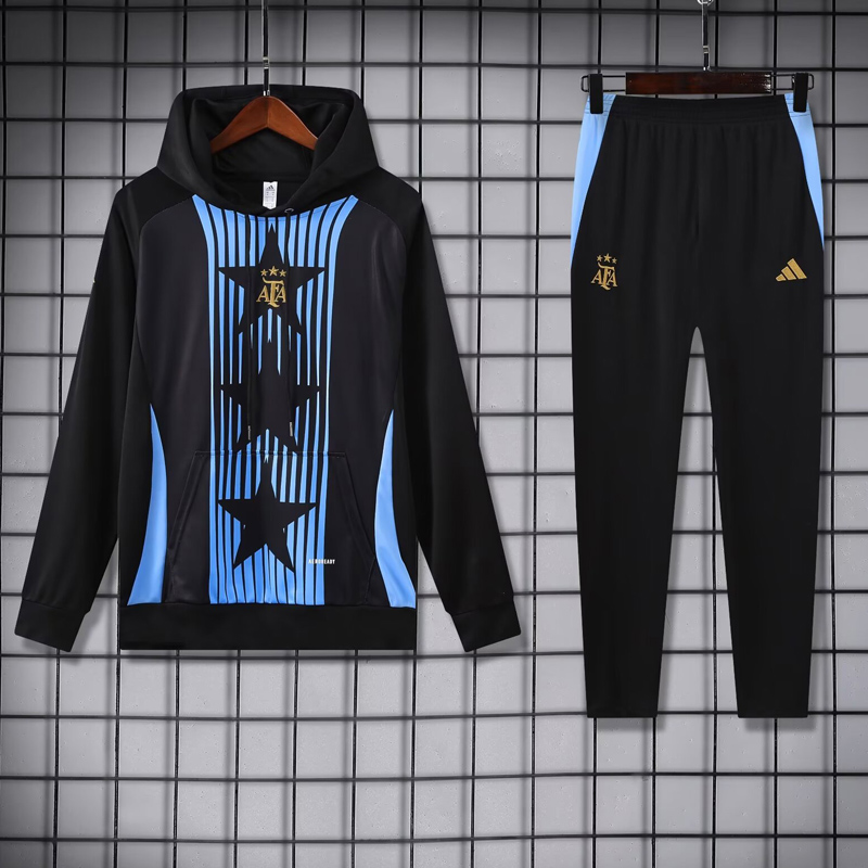 24-25 Argentina Black Hoodie Tracksuit (卫衣套装)
