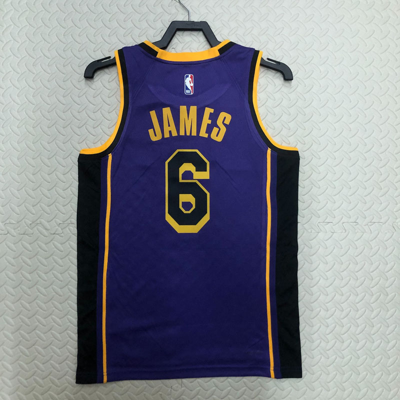 22-23 LAKERS JAMES #6 Purple Top Quality Hot Pr...