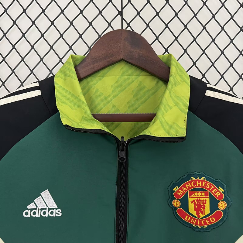 2024 Man Utd Black & Green Double Sided Windbreaker (双面风衣)