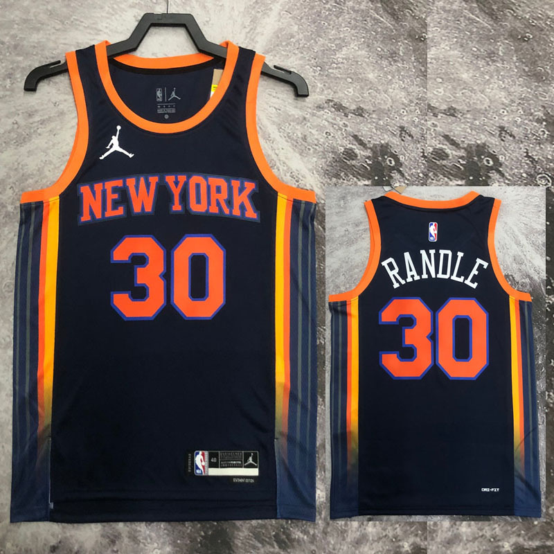 22-23 KNICKS RANDLE #30 Black Top Quality Hot P...