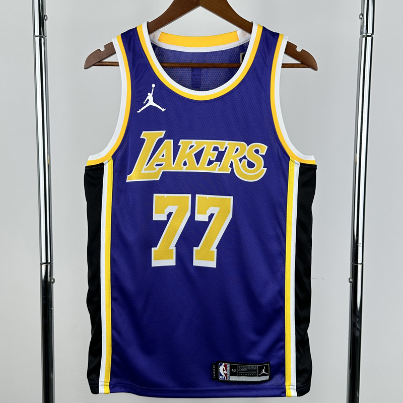 Lakers DONCIC #77 Blue Top Quality Hot Pressing NBA Jersey (Trapeze Edition) 飞人版