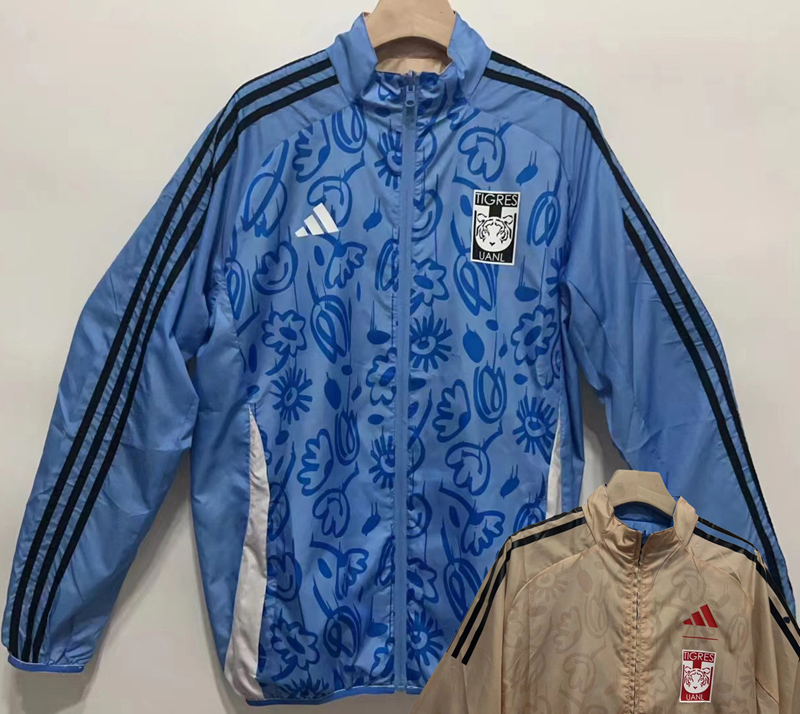 2024 Tigres UANL Blue & Brown Double Sided Windbreaker (双面风衣)
